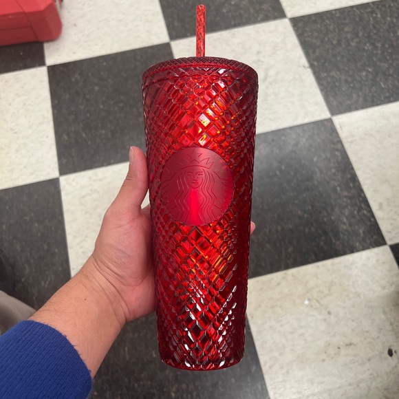 Starbucks Christmas 2021 RED Jeweled 24oz Holiday Tumbler (Cold Cup): NEW